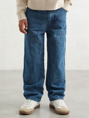 NWT Reiss Straight-Leg Carpenter Jeans in Mid Blue, 5/6Y